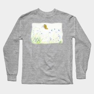 Butterfly in Grass Long Sleeve T-Shirt